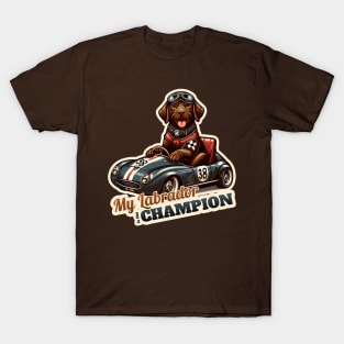 Car racer Labrador Retriever T-Shirt